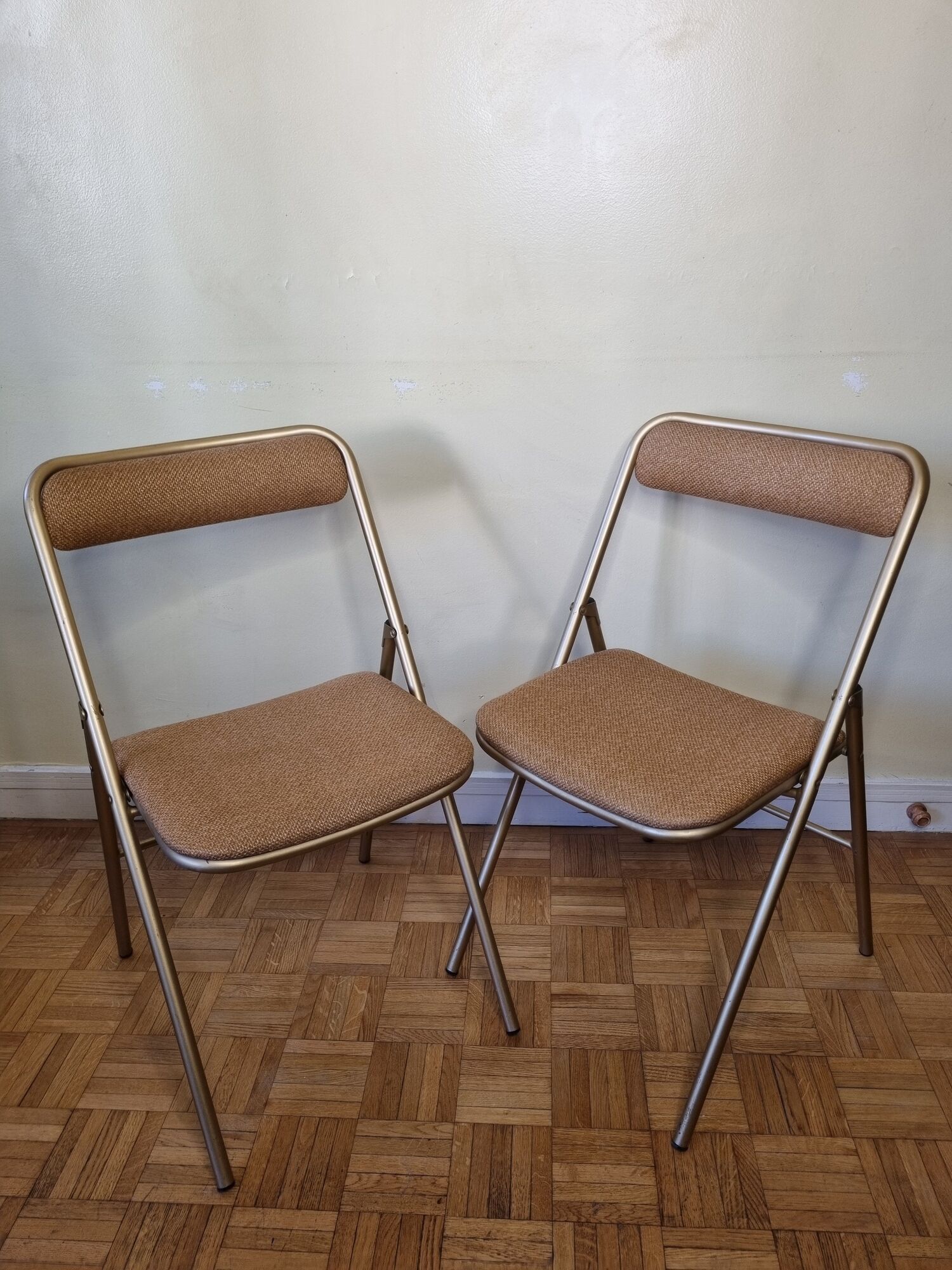 Pair of folding chairs "Plichaise" Souvignet, made in France
