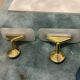 Brass Satinated Glass Sconces, 1980s, Set of 2