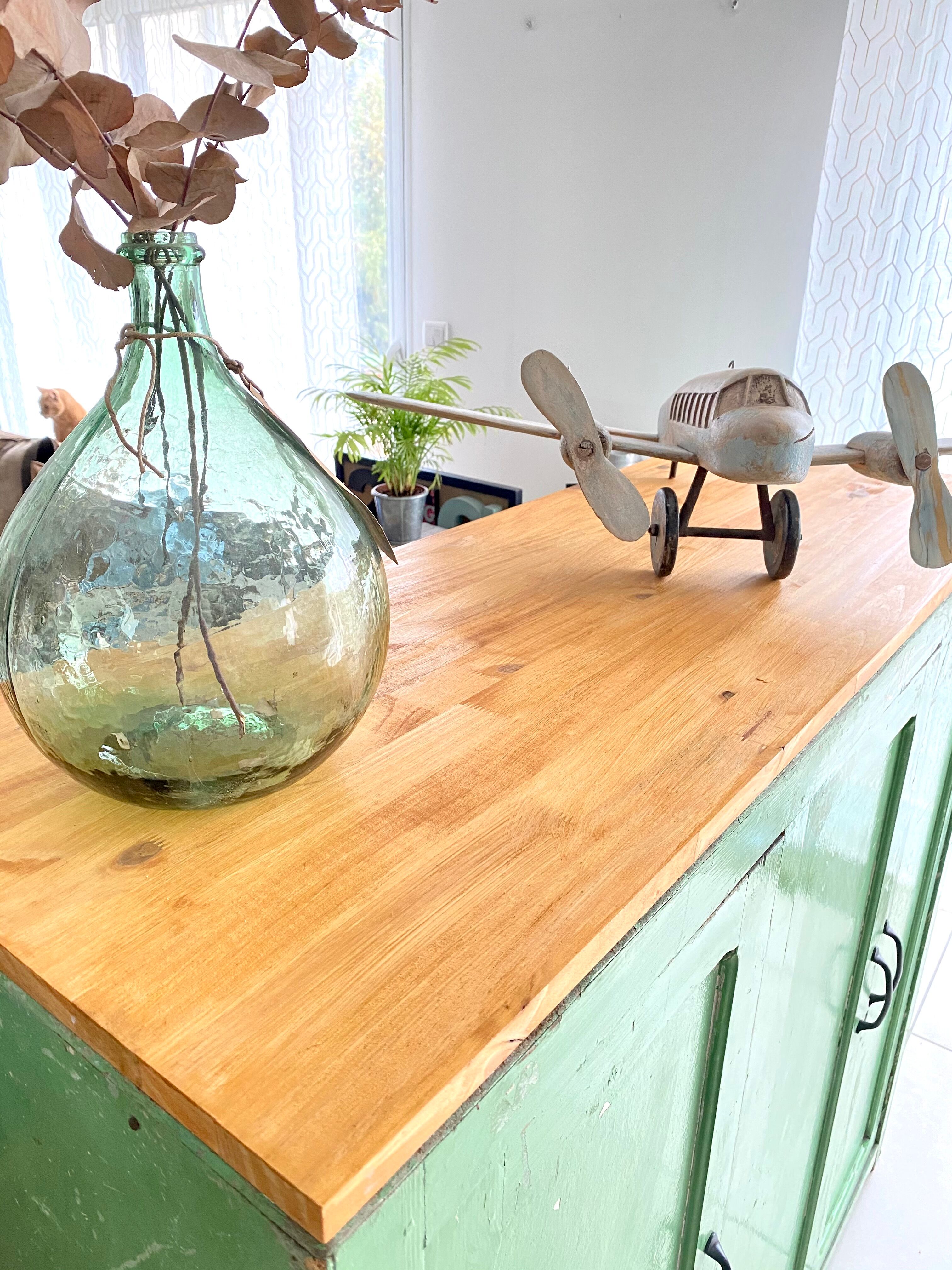 Meuble de métier en bois vintage