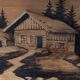Pyrographed Alpine Table - Mid-Century Folk Art - Chalet Atmosphere