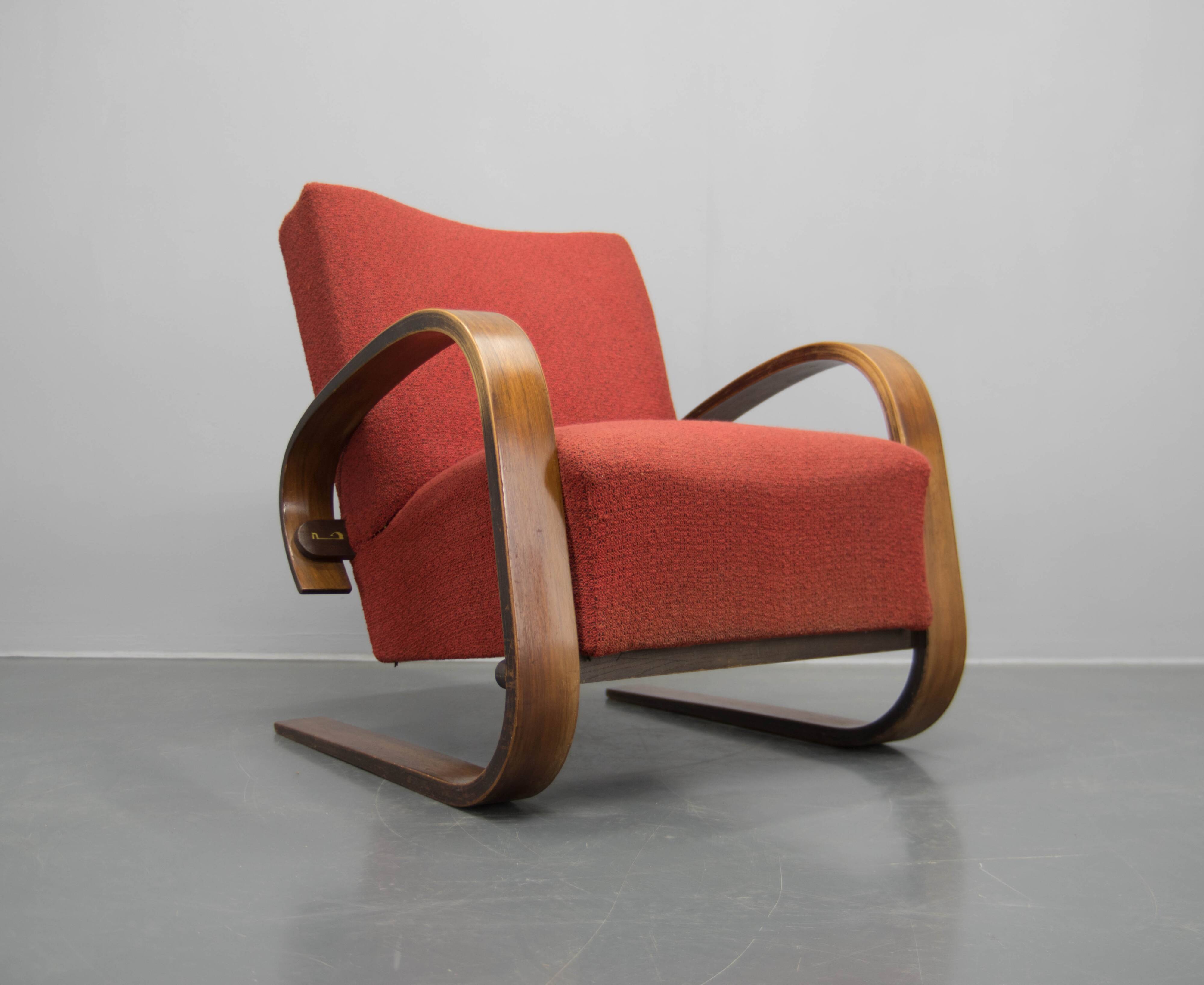 Rare Armchair in Alvar Alto Style by Navratil, 1930s, Labeled