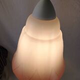 Mid-century white and pink glass suspension French vintage 1950