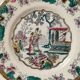 Boch Frères dessert plates Model Canton 1860 Japanese Polychrome decor
