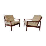 Pair of Scandinavian teak armchairs, Denmark 60s