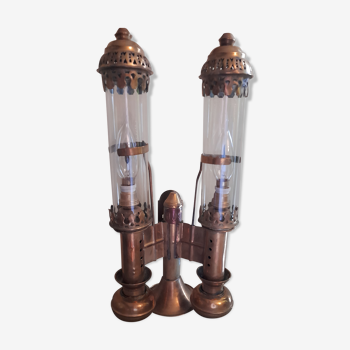 Pair of old station lamps