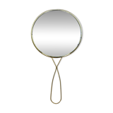 "Elite" Double-sided gold metal hand barber mirror