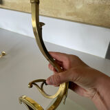 2 coat hooks with 4 branches in gilded brass