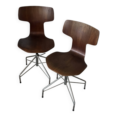 2 chaises de bureau Hammer chair par Arne Jacobsen pour Fritz Hansen