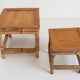 1950s Mid-Century French Bamboo and Wood Plant Pedestals, Hand-Crafted