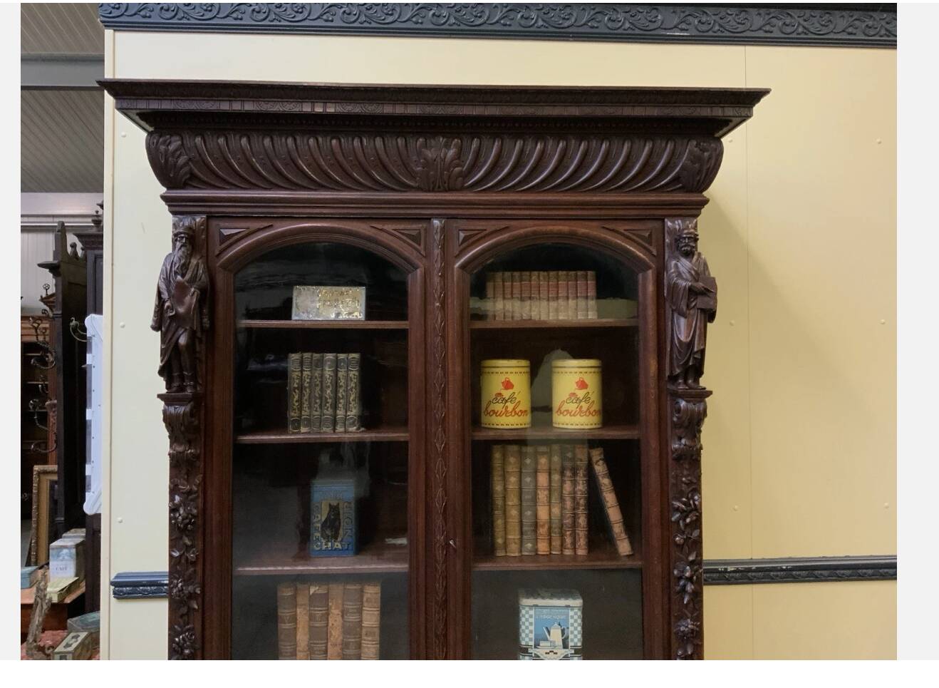 Imposing antique Neo-Renaissance bookcase