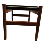 Danish designed footstool, in teak and black skai. Made at Spøttrup furniture factory in the 1960s.