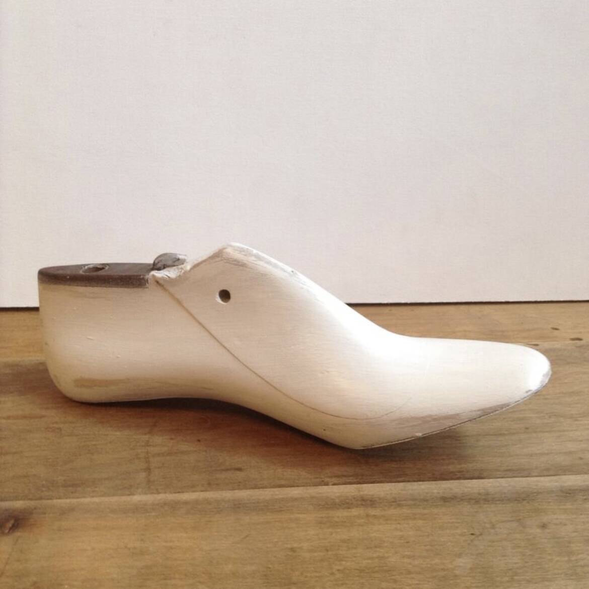 Antique white wooden shoe tree