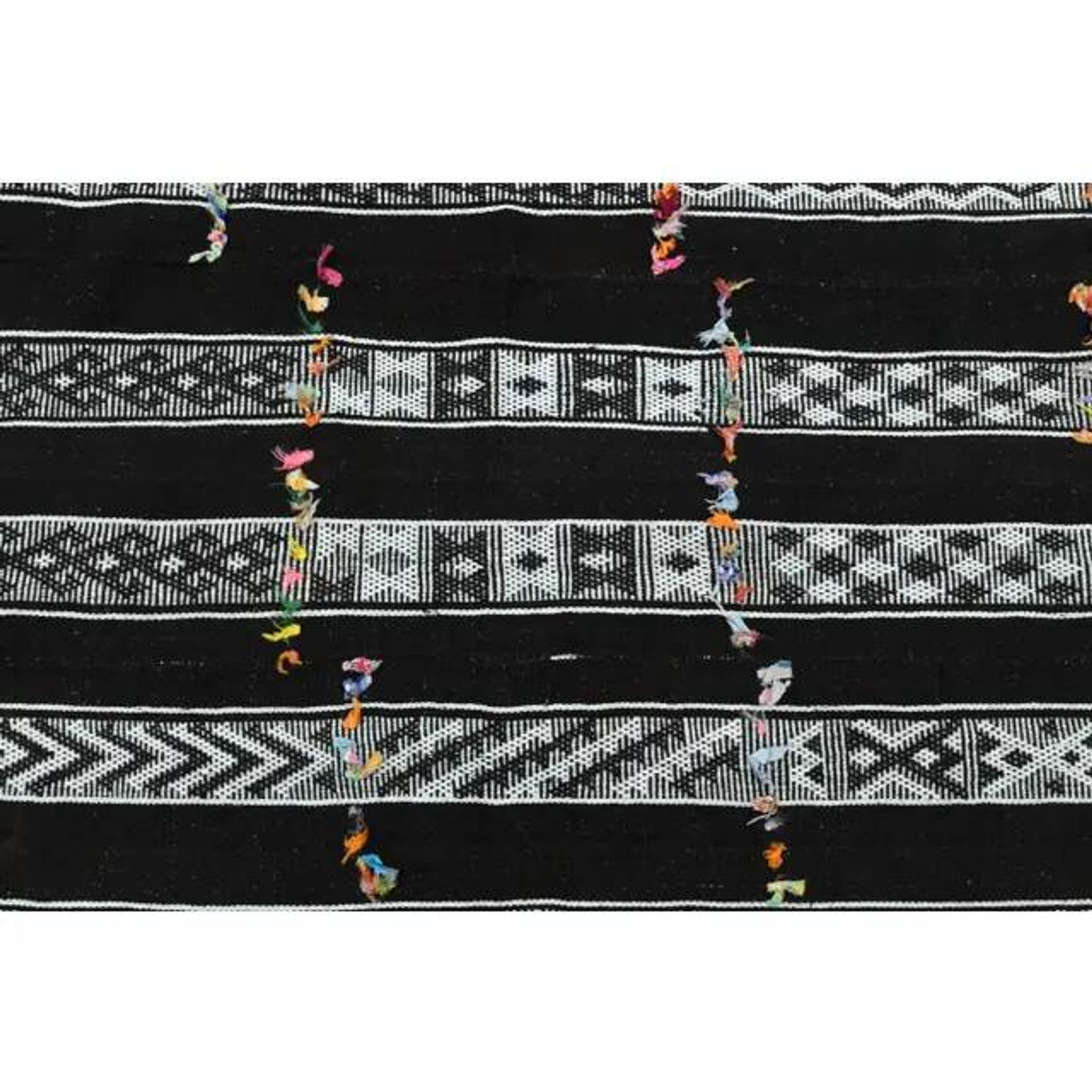 1970s Vintage Turkish Oushak Handmade Wool Cotton Black Runner Rug 169x190