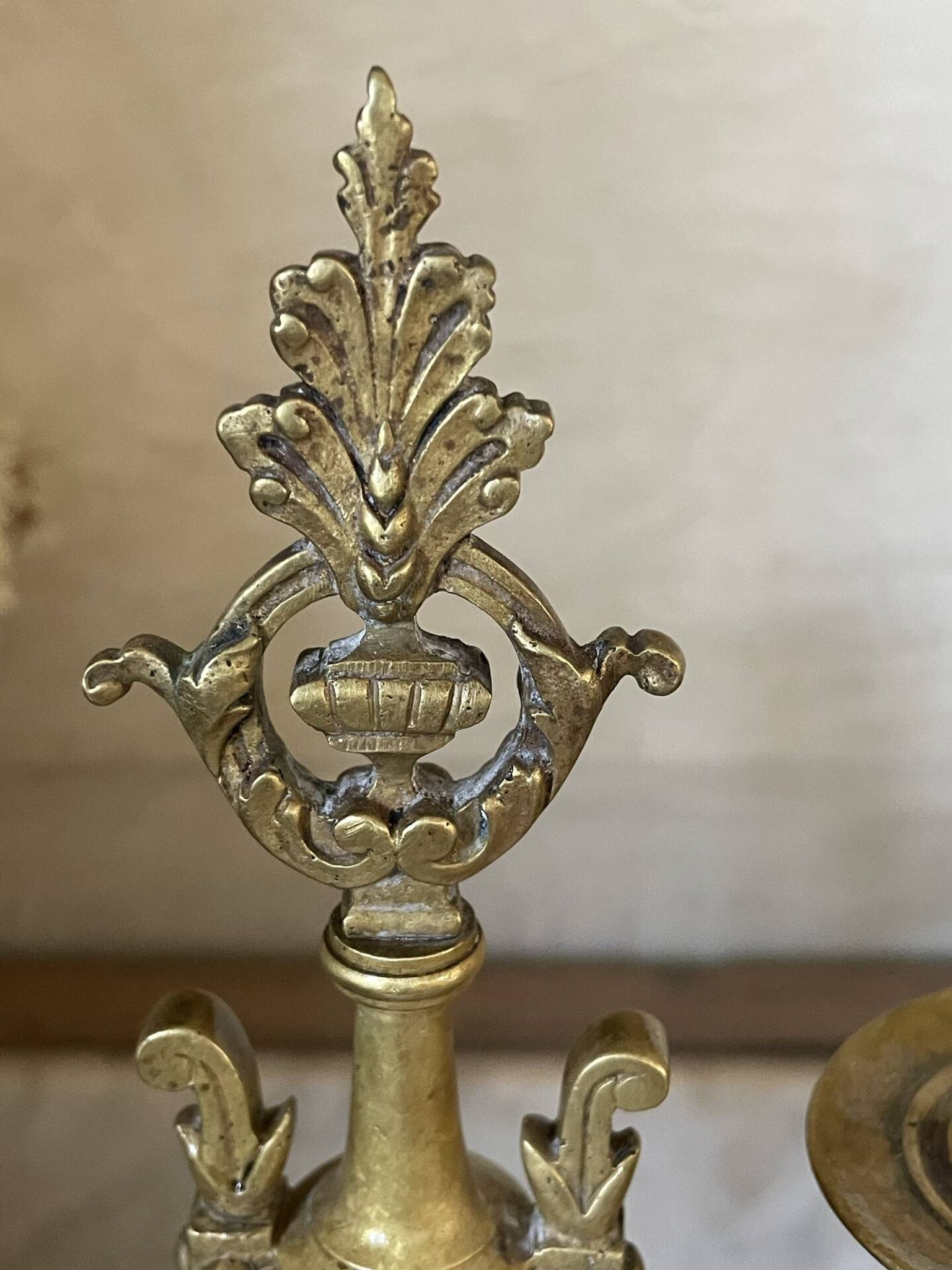 Pair of gilded bronze candlesticks in the Napoleon III style.