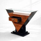 Art Deco burlwood console
