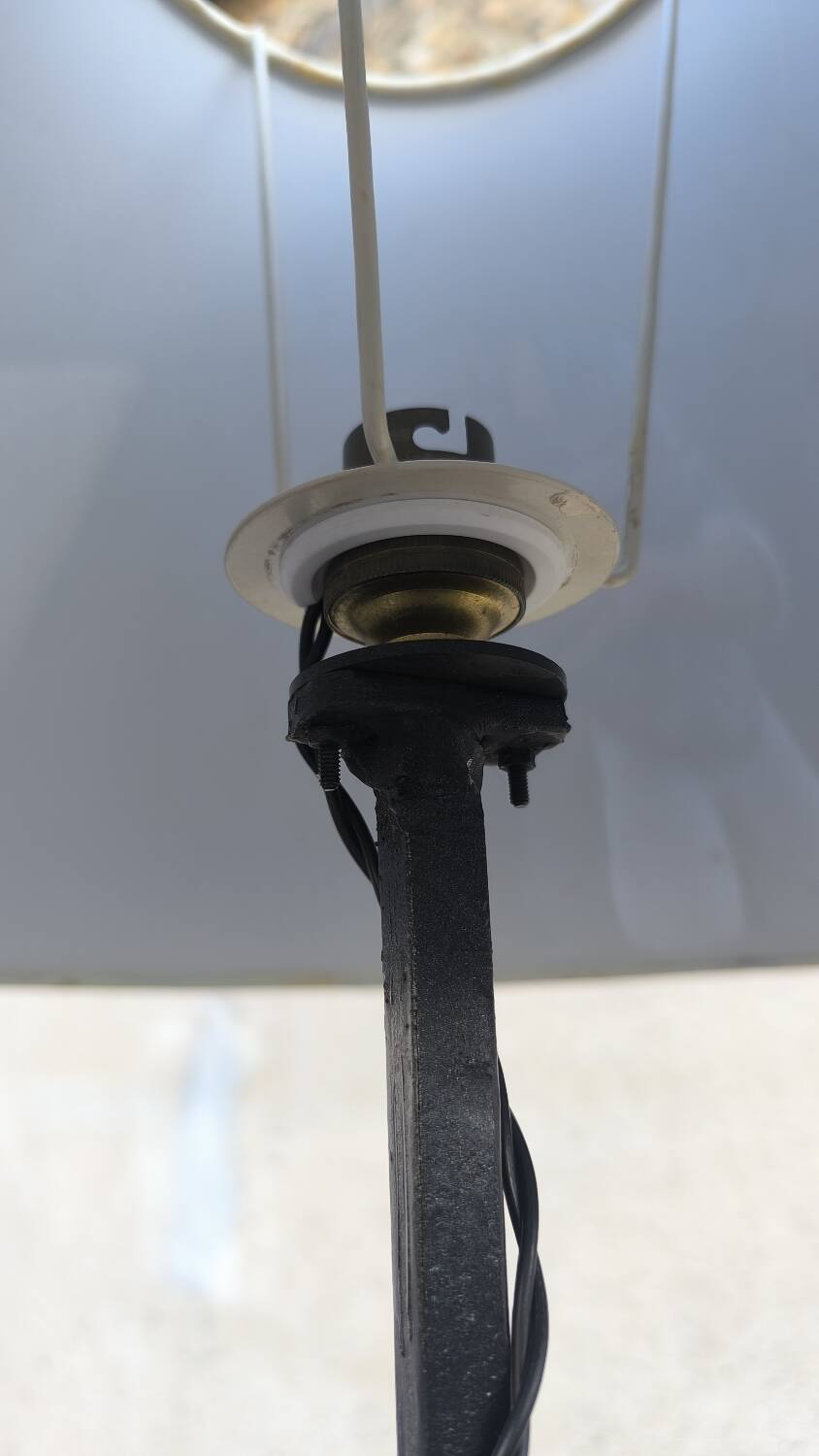 Brutalist wrought iron floor lamp