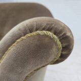 1960s, Danish armchair, original green furniture velour.