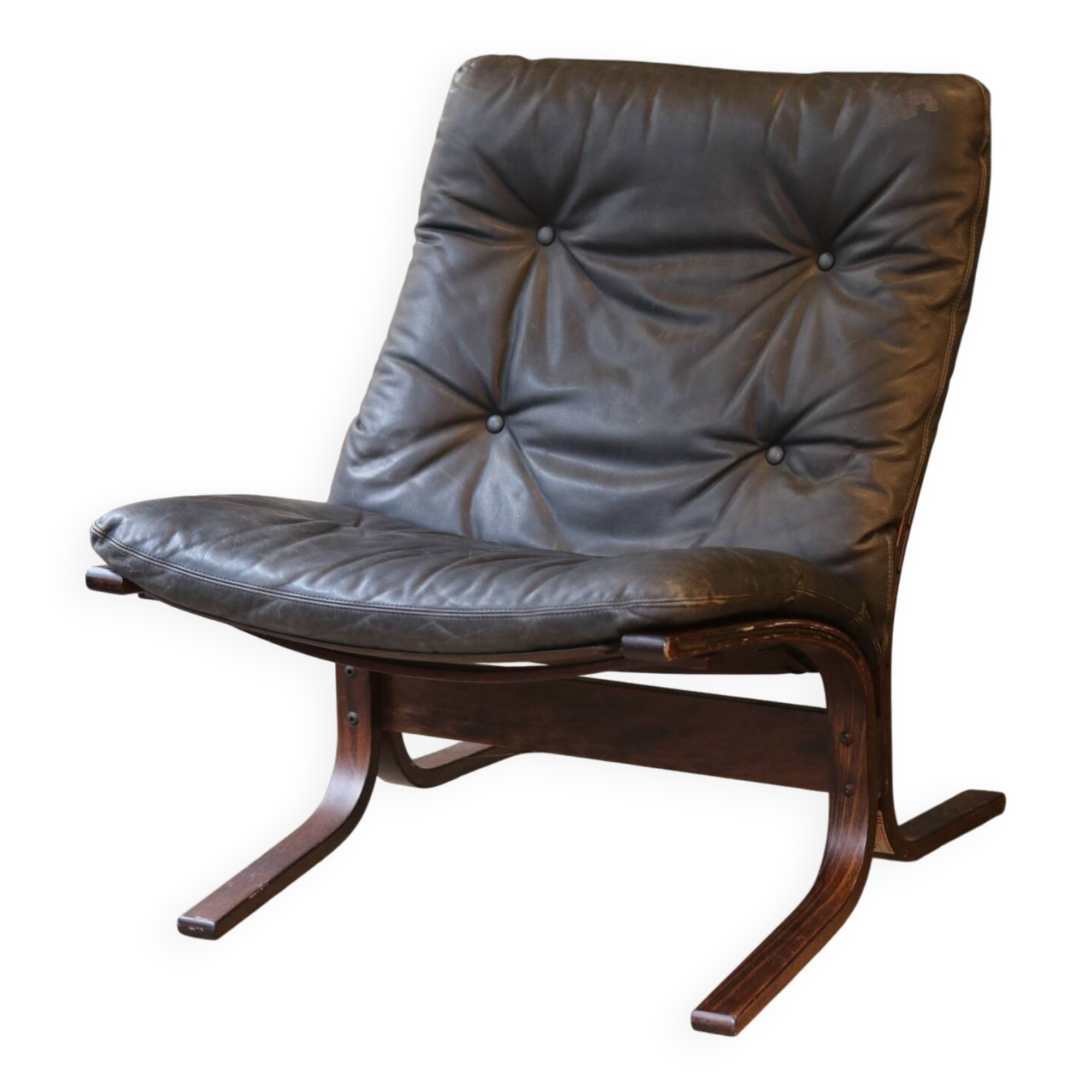 Fauteuil Siesta, Ingmar Relling, cuir anthracite