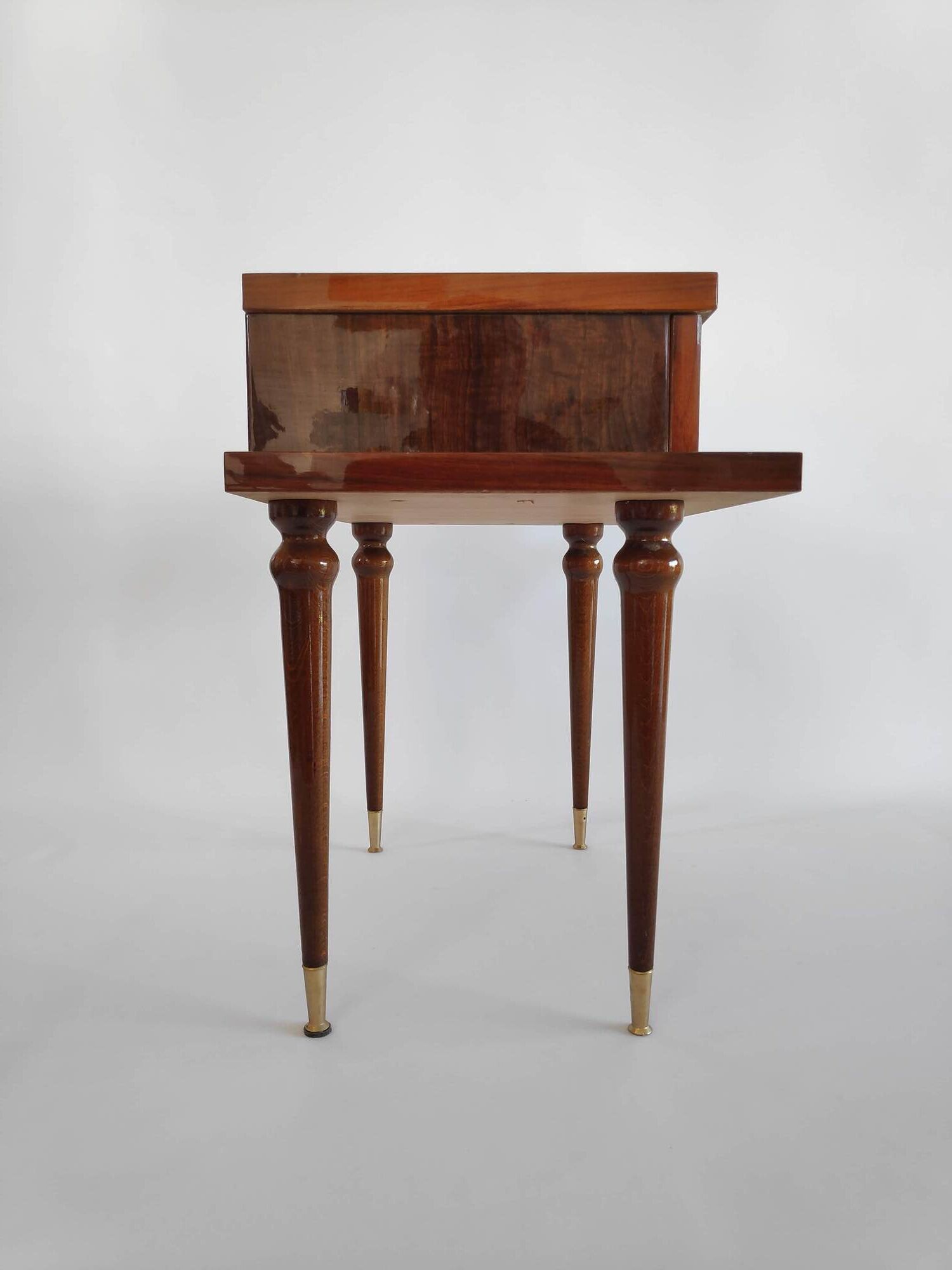 Bedside table in varnished wood veneer of the years 60