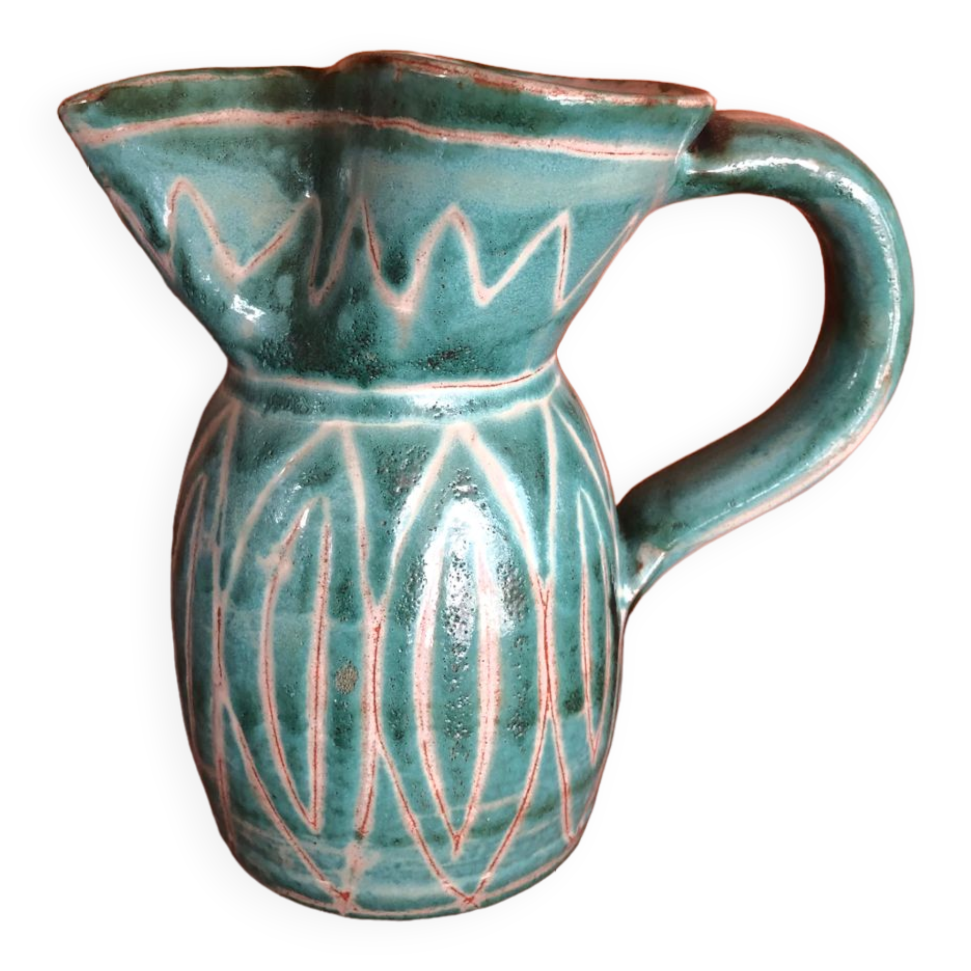 Pitcher vase Robert Picault ceramic Vallauris 1950