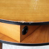 Table ronde d'appoint tripode pieds compas