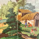 20th Century Four Panel Wallpaper Screen from Zuber, 1940s