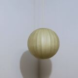 1970s Italian Cocoon Globe Pendant Lamp with teak details