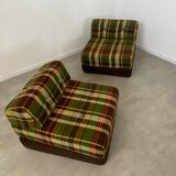 Armchairs / heater seventies checkered / British vintage pop