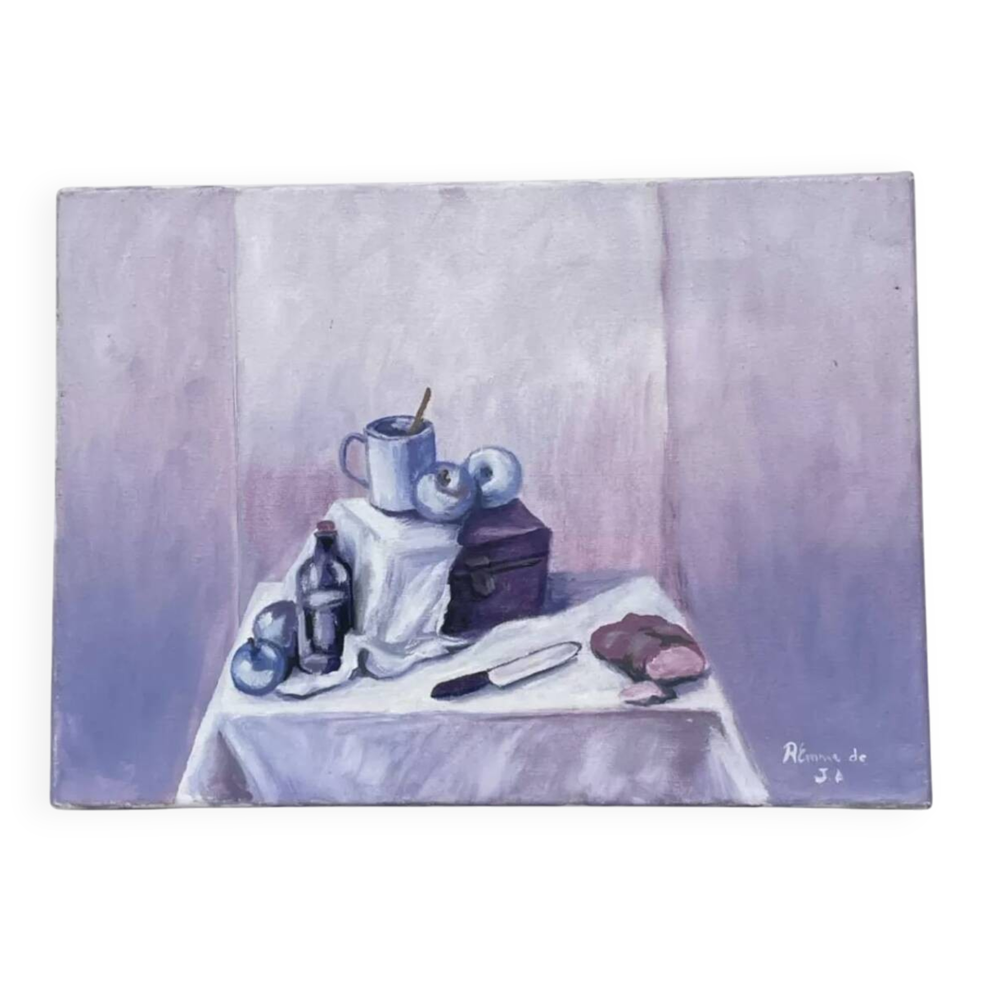 Painting of a still life oil on canvas