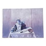 Painting of a still life oil on canvas