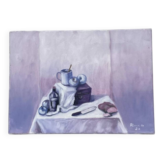 Painting of a still life oil on canvas