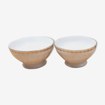 Pair of white and gold bowls