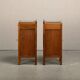 Art Deco Amsterdam School Nightstands oak wood and glass, 1930s Netherlands