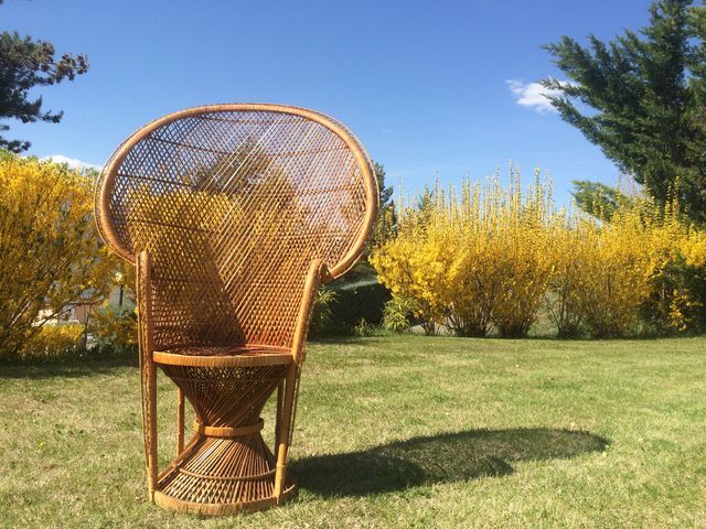 Emmanuelle wicker and rattan chair for adults 1970s