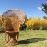 Emmanuelle wicker and rattan chair for adults 1970s