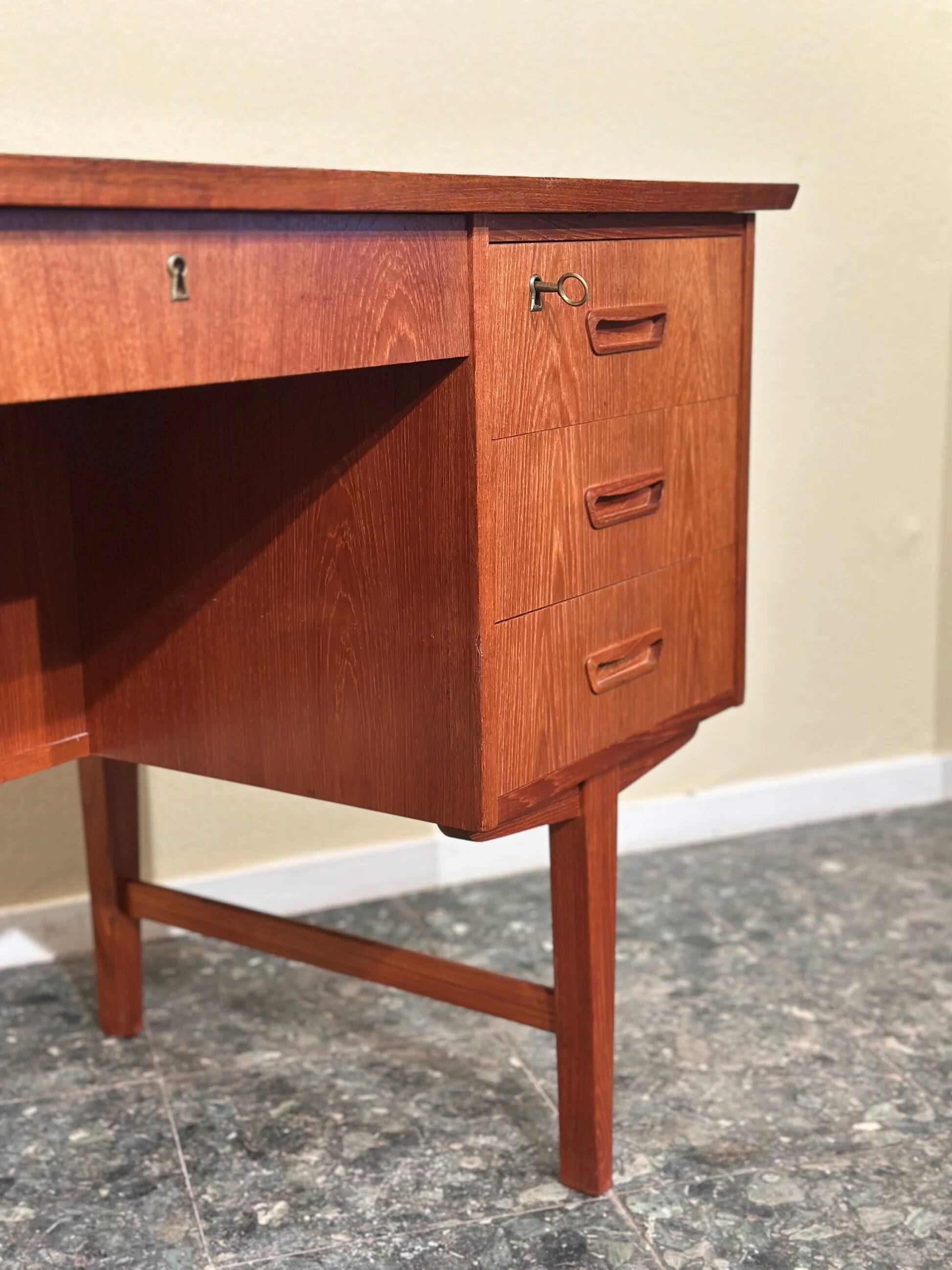 Danish teak freestanding desk