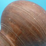 Large carved wooden pot / India