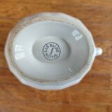 Small vase / small decanter floral pattern earthenware of Salins