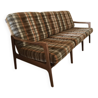 Vintage Scandinavian 3-seater sofa bench