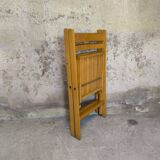 Pair of vintage folding wooden chairs