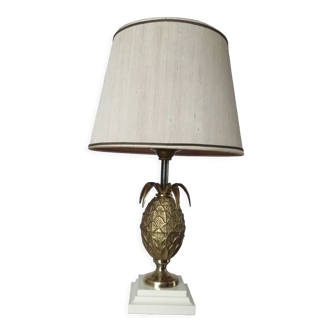 Lampe ananas en laiton années 70