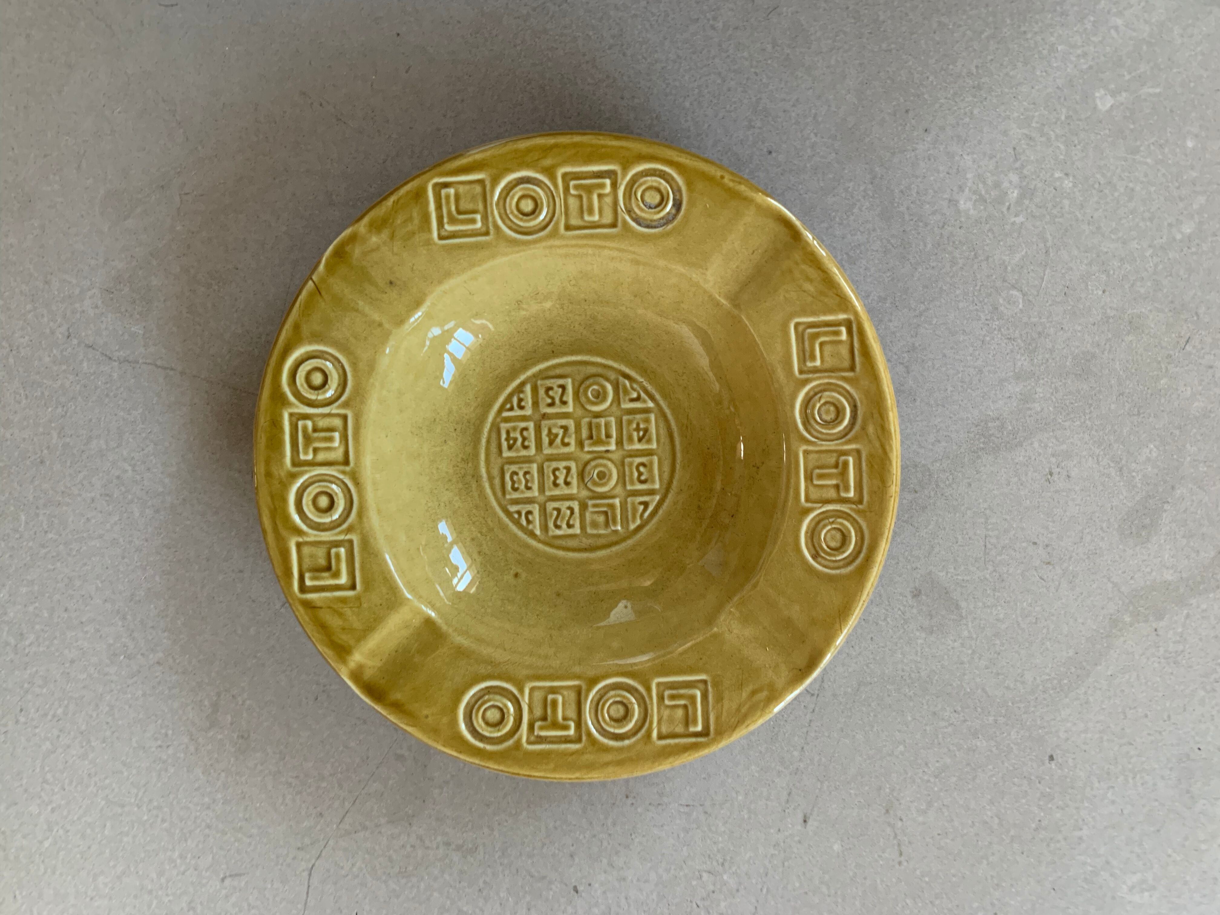 Cendrier Loto ancien Gien