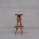 Set of 5 Brutalist Oak Mid-Century Belgium Bar Stools