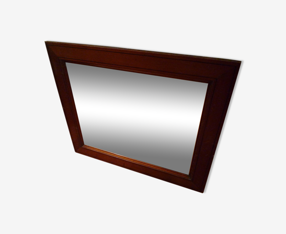 Miroir ancien en pitchpin années 1930-1940 50 X 42 cm