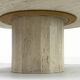 Table basse circulaire vintage en travertin, années 1970