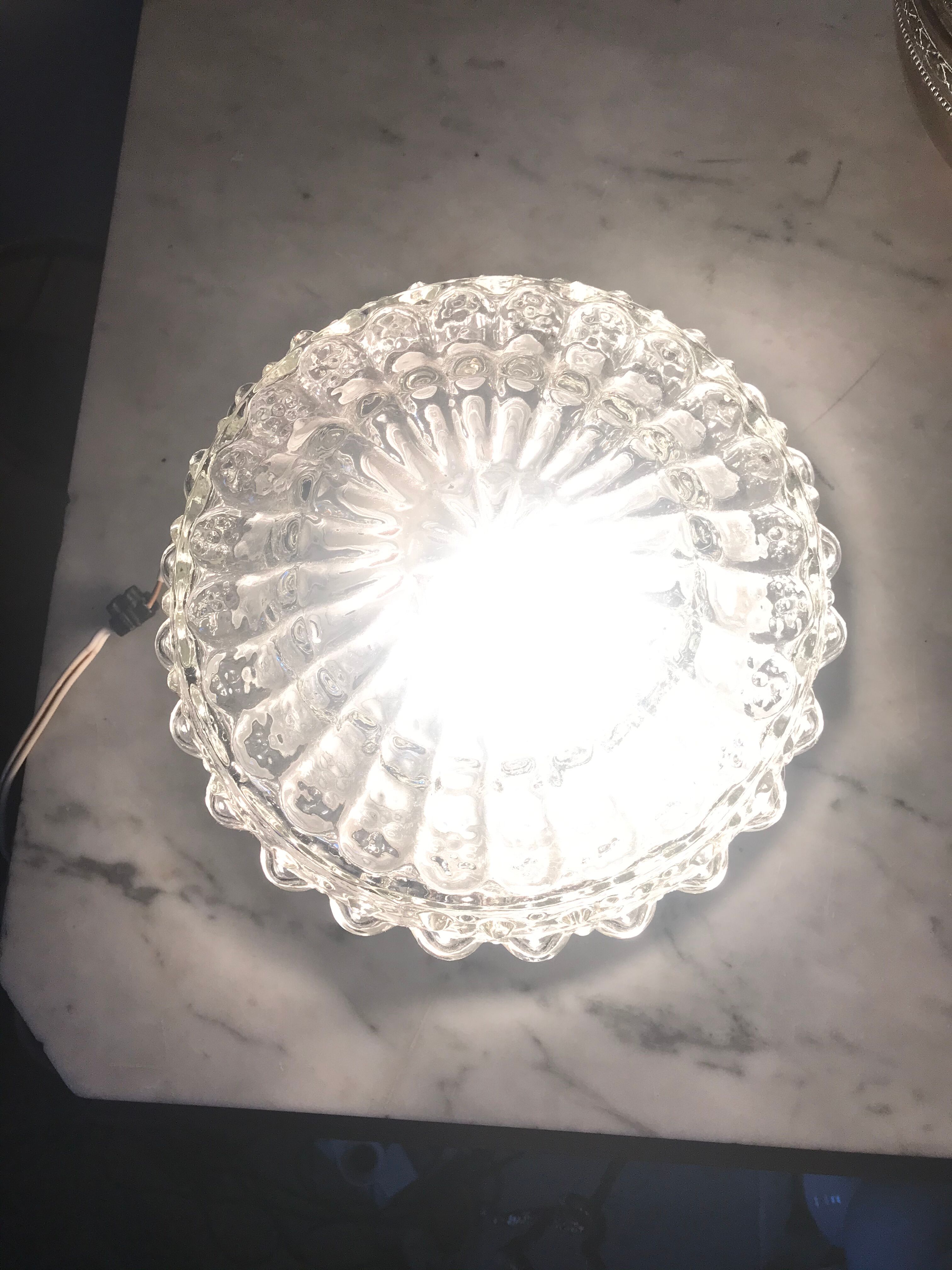 Glass ceiling light circa 1960