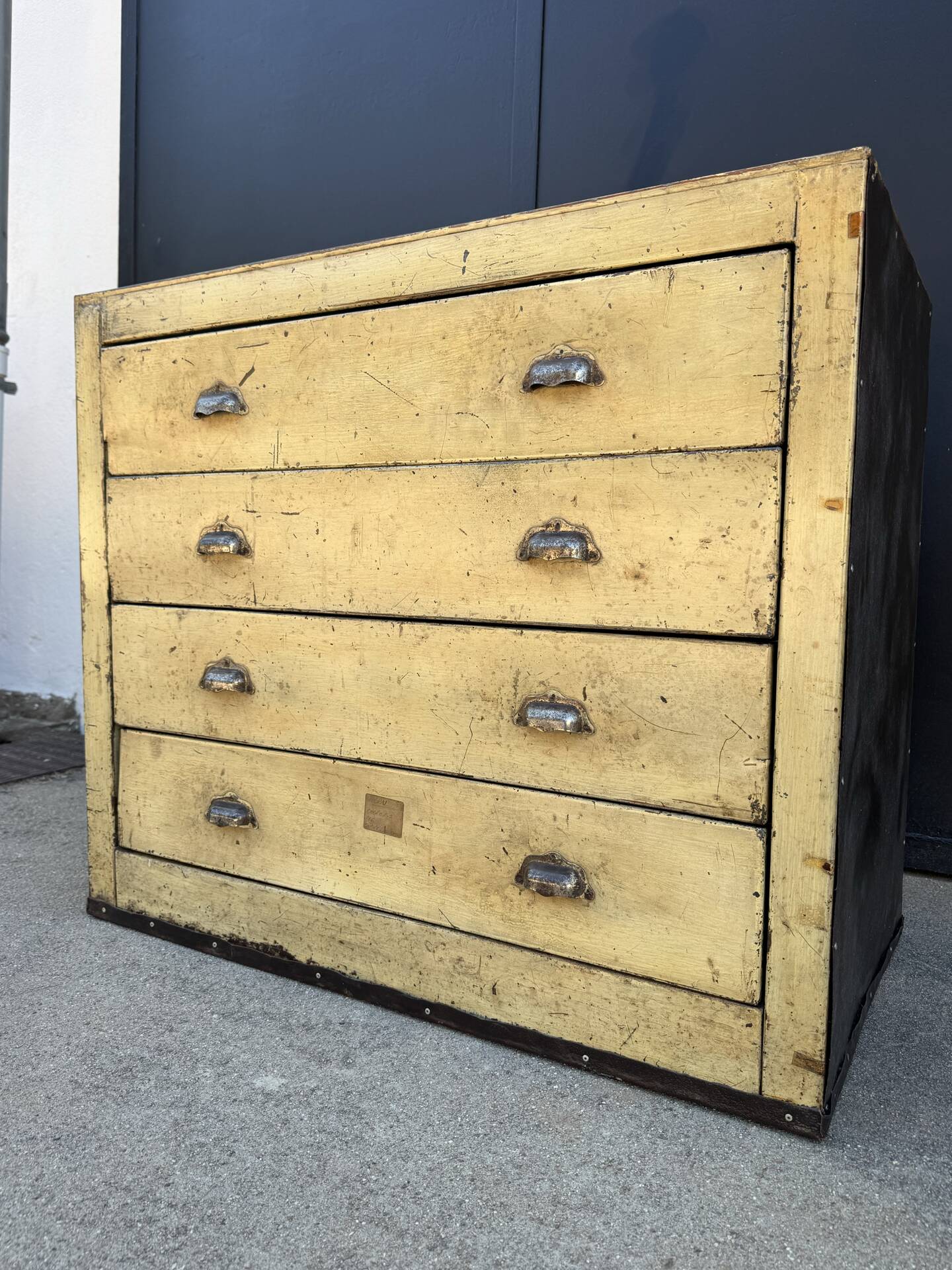 1940s iron and wood workshop furniture