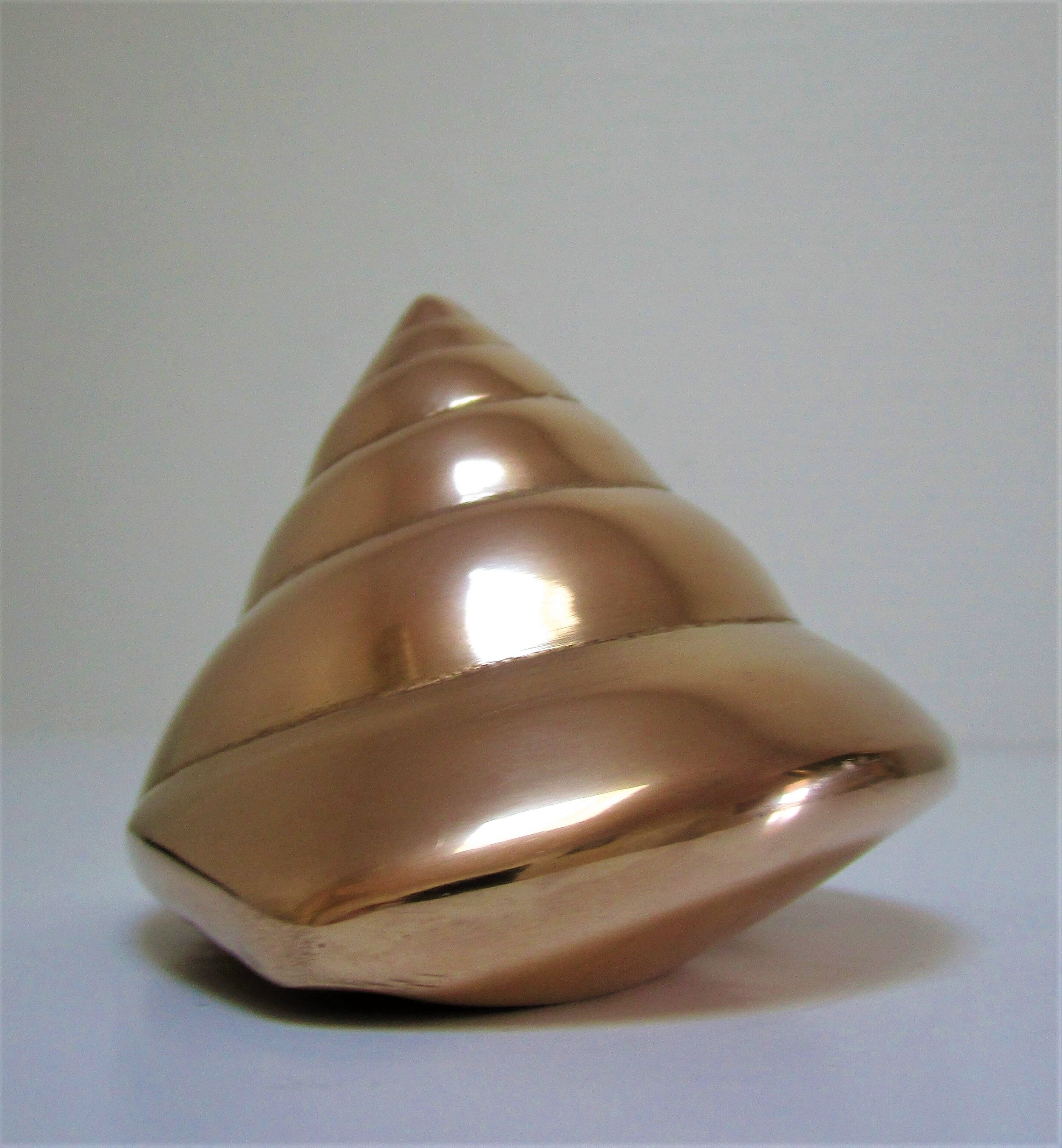 Vintage solid brass shell sculptural paperweight