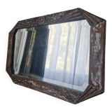 Vintage Art Deco carved wood mirror from the 1940s/50s