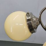 Bauhaus Globe Chandelier Czechoslovakia 1930s Chrome Pendant